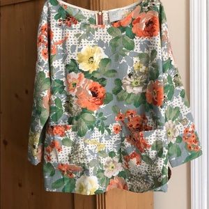 Anthropologie floral long sleeve top